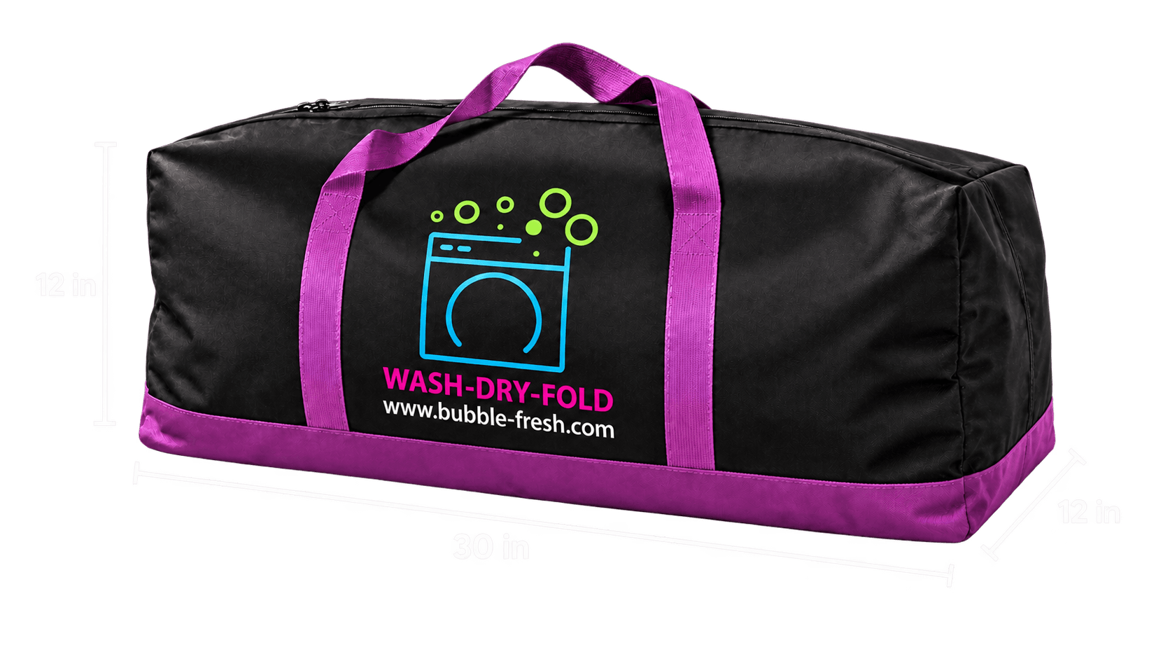 Bubble Fresh laundry bag measuring 30 by 12 by 12 inches